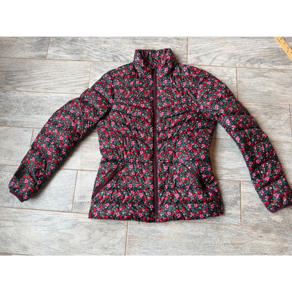 Lands End Puffer Jacket XS 2 -‎ 4  Floral Down Quilted Coat Extra Small ReAd